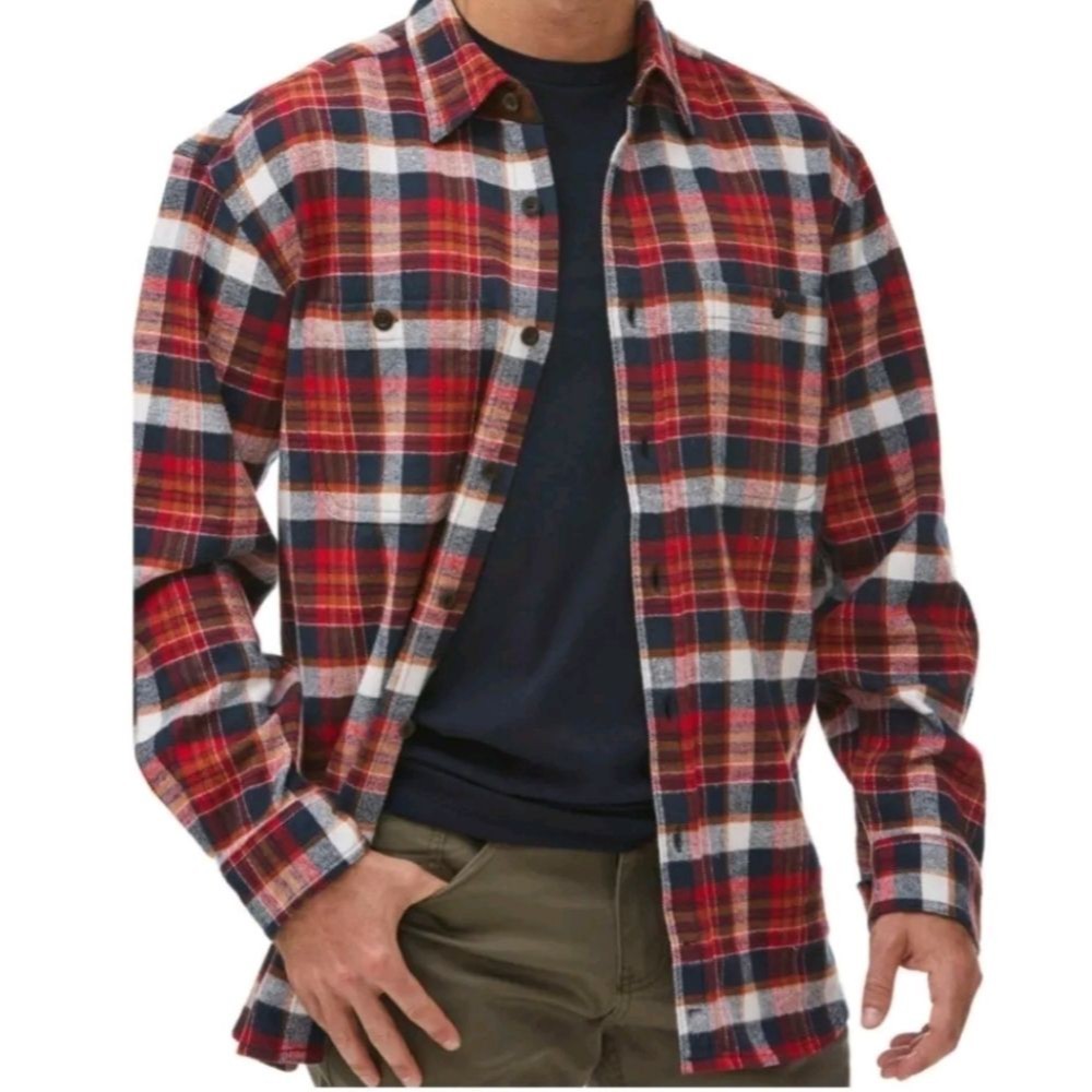 - RFT by Rainforest Men's Heavyweight Brushed Long Sleeve Flannel Shirt …